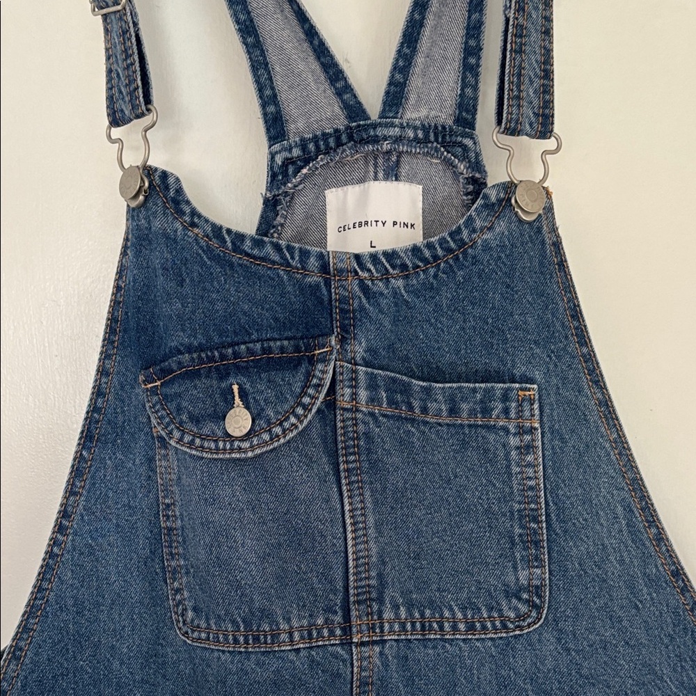 Celebrity Pink Light Blue Denim Overalls - Picture 7 of 7